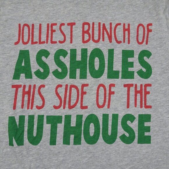 Christmas Vacation Jolliest Bunch of A-holes t-shirt Medium Clark Griswold Gray - Picture 2 of 7